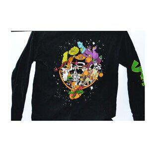 Long Sleeve Crew Neck T Shirt Space Jam Black Size Medium Looney Tunes Movies